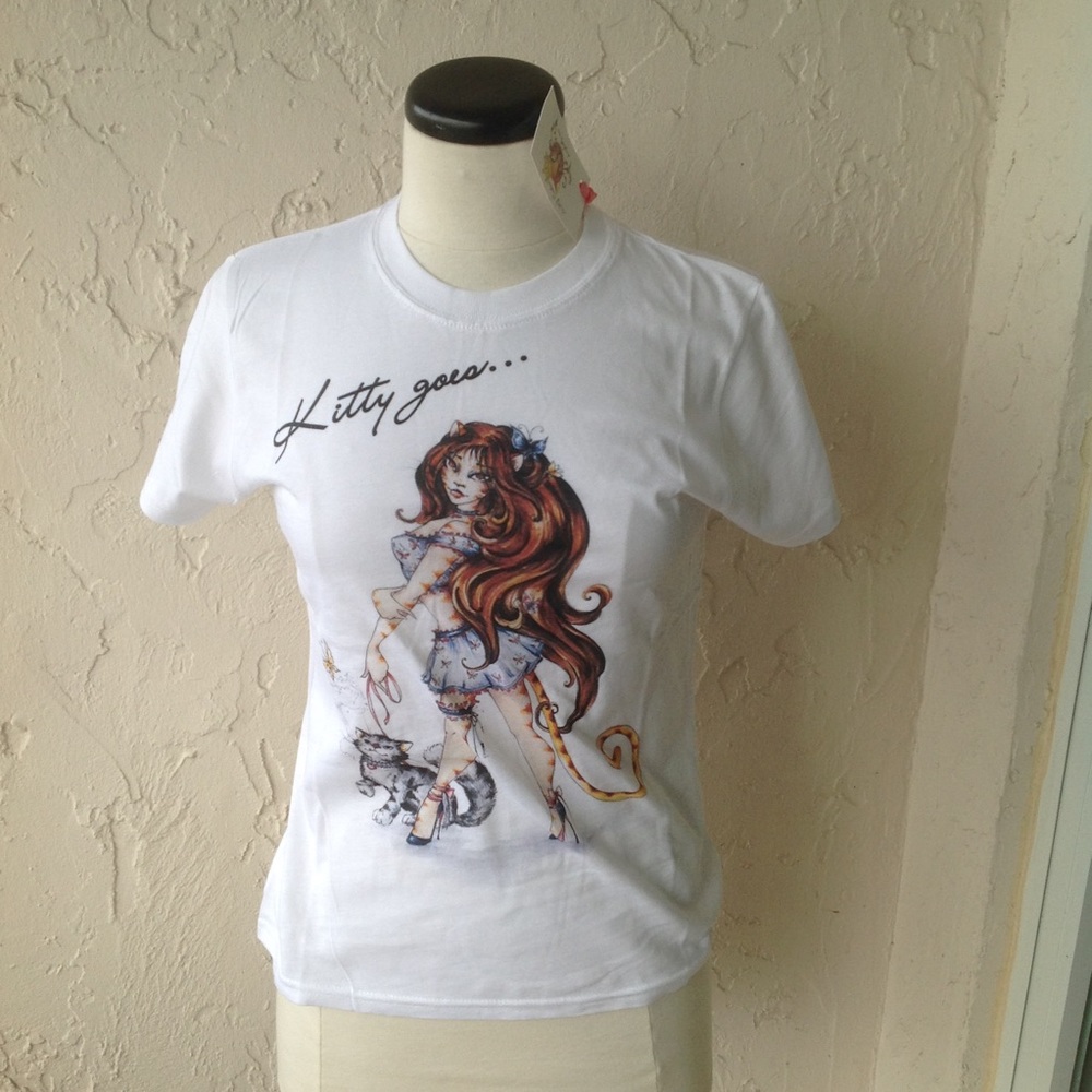 Kitty Goes ... purrfectly sexy Tee. NWT  Size L